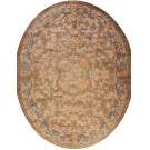 Late 19th Century Oval Chinese Perking Dragon Carpet