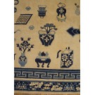 Mid 19th Century Chinese Ningxia Carpet with 100 Antiques Pattern