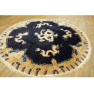 Vintage 1980s Round Chinese Peking Dragon Carpet 8' R 