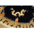 Vintage 1980s Round Chinese Peking Dragon Carpet 8' R 