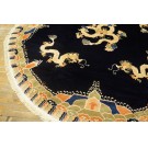 Vintage 1980s Round Chinese Peking Dragon Carpet 8' R 