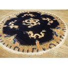 Vintage 1980s Round Chinese Peking Dragon Carpet 8' R 