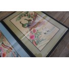 Early 20th Century Set of Silk Embroidery of Peacock & Phoenix