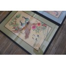 Early 20th Century Set of Silk Embroidery of Peacock & Phoenix