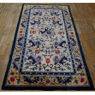 1930s Chinese Silk Carpet with Foo Dog Design 