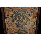 Mid-18th Century English Biblical Needlepoint with Story of Moses Being Found by Bithiah in the Nile.