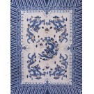 Early 20th Century W. Chinese Ningxia Dragon Carpet