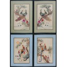 Early 20th Century Set of Silk Embroidery of Peacock & Phoenix