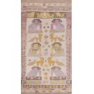 1930s Indian Pictorial Cotton Dhurrie Carpet